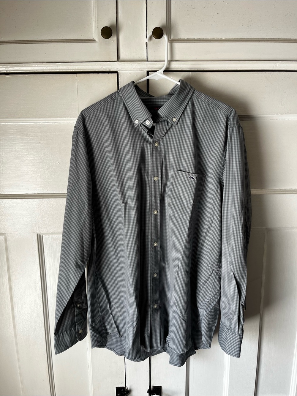 Vineyard Vines - Gray Micro-Check Button-Down Shirt - Menβs Size L